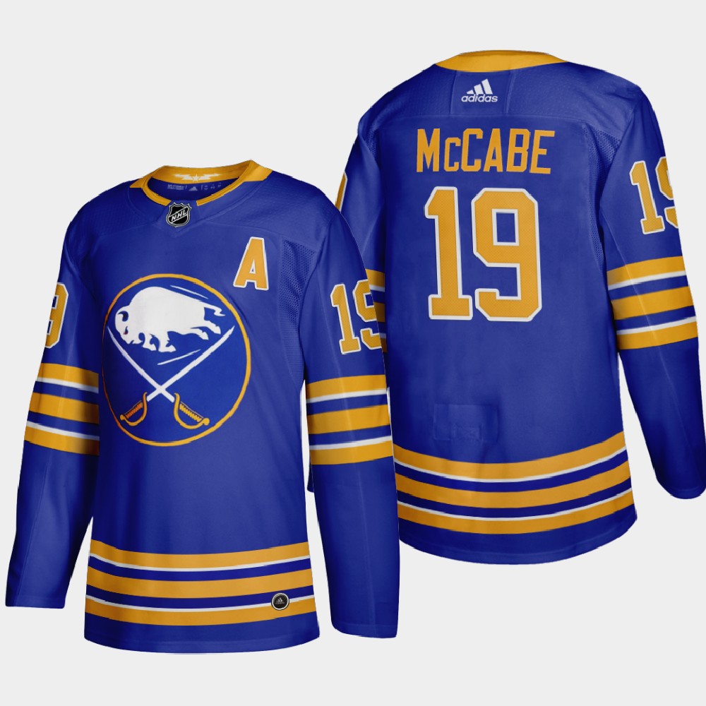 Buffalo Sabres #19 Jake Mccabe Men Adidas 2020 Home Authentic Player Stitched NHL Jersey Royal Blue